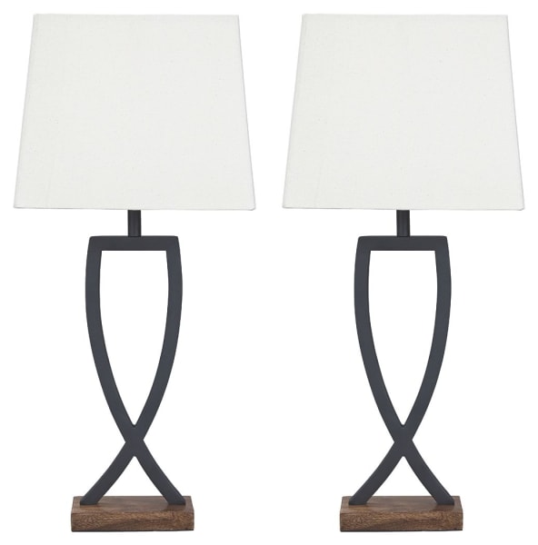 Makara - Black / Brown - Metal Table Lamp (Set of 2)