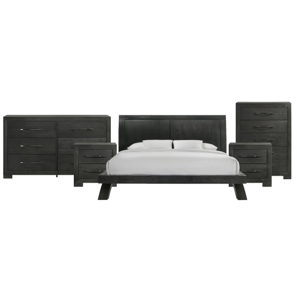 Allan - King 5 Piece Bedroom Set - Black