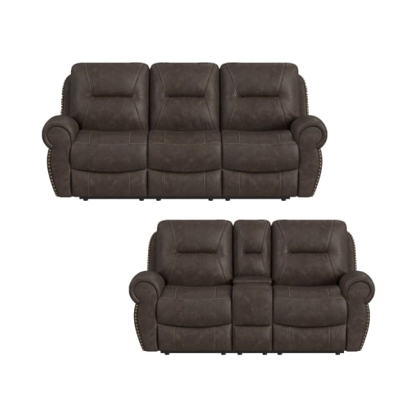 Topeka - 2 Piece Living Room Set (Sofa & Loveseat) - Rocky Brown
