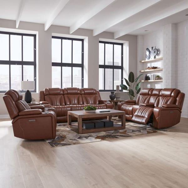 Caswell - Sofa With Loveseat & Recliner - Brown
