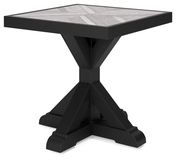 Beachcroft - Black / Light Gray - Square End Table