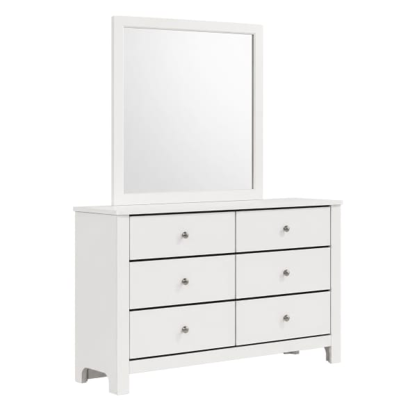 Sami - Youth Dresser And Mirror Set - White