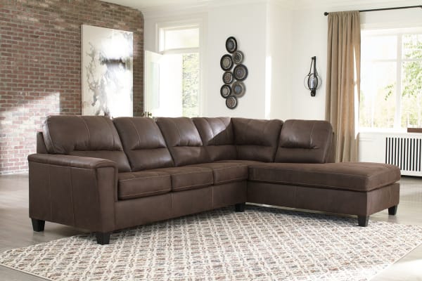 Navi - Chestnut - Right Arm Facing Corner Chaise 2 Pc Sectional