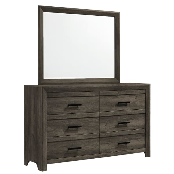Eleanor - Dresser & Mirror Set - Mocha Gray