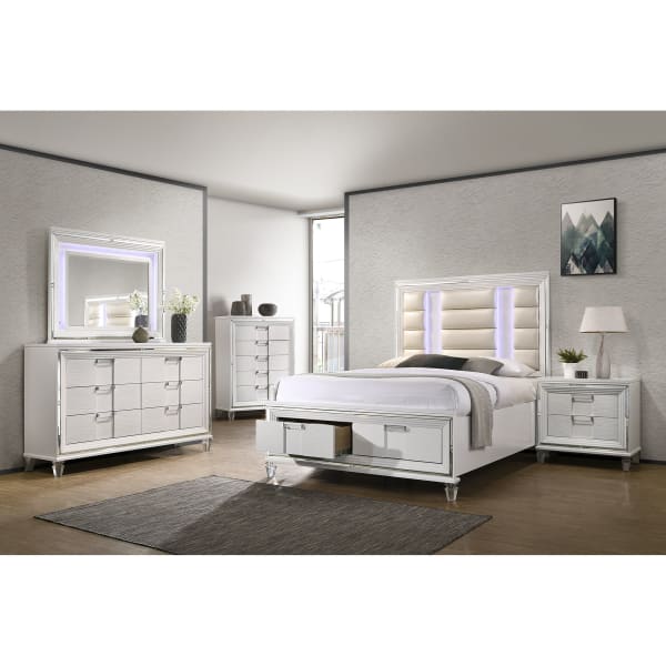 Twenty Nine - King Storage 6 Piece Bedroom Set - White