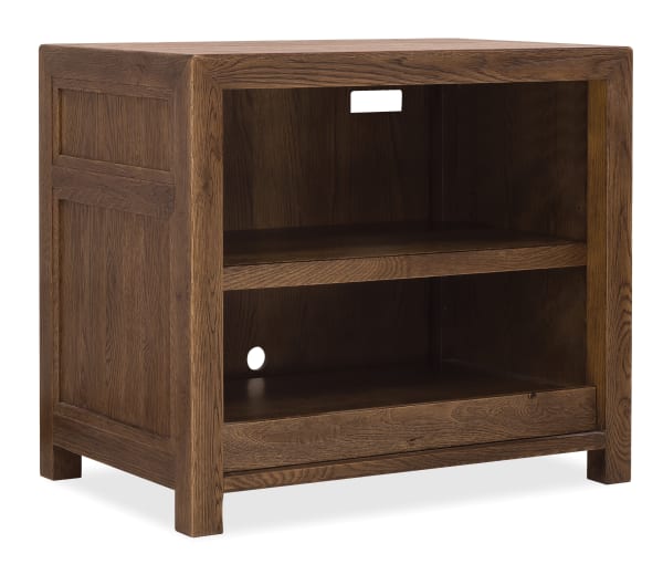 Driftwood - Open Shelf Cabinet - Worn Saddle