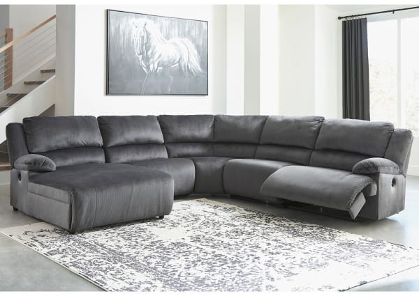 Clonmel - Charcoal - Left Arm Facing Power Chaise 5 Pc Sectional