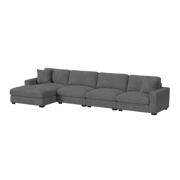 Arizona - Modular 4 Piece Sectional Set With LHF Chaise - Steno Charcoal