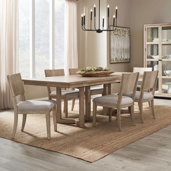 Proximity Place - 7 Piece Double Pedestal Table Set - Brown