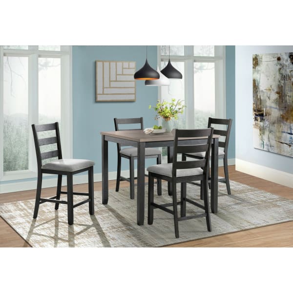 Martin - Gray 5 Piece Counter Height Dining Set, Table & Four Chairs - Gray