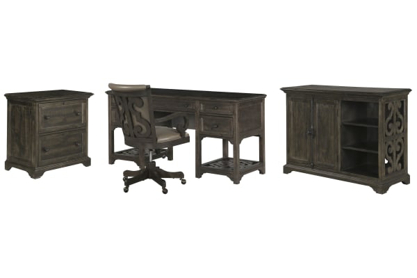 Bellamy - Desk With Chair, Lateral File Cabinet And Printer Stand - Peppercorn