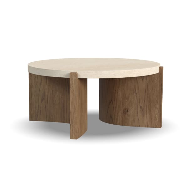 Eclipse - Round Coffee Table - Light Brown / Beige