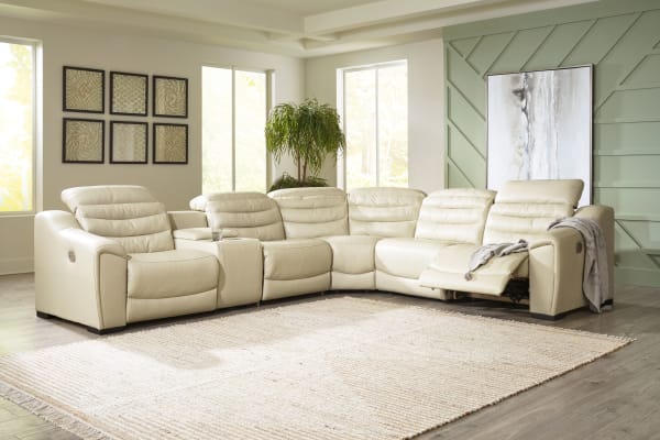 Center Line - Cream - Zero Wall Recliners 6 Pc Sectional