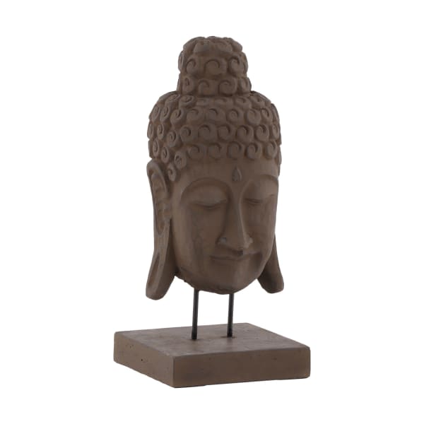 Carved Buddha Head - Dark Brown