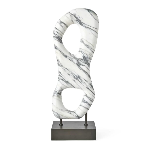Double Vision - Sculpture - Black / Bronze / White