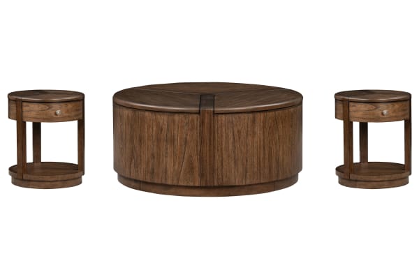 Connolly - Lift Top Cocktail Table With 2 End Tables - Brown