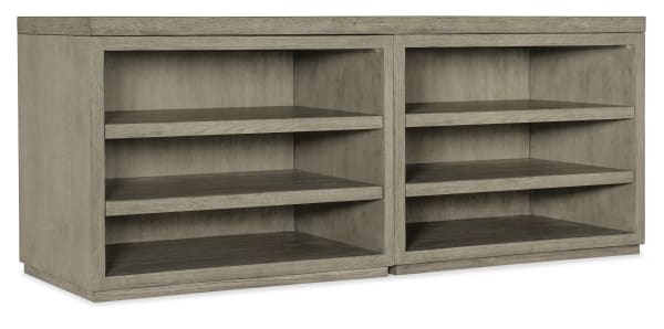 Linville Falls - 72" Credenza With Two Open Desk Cabinets - Gray