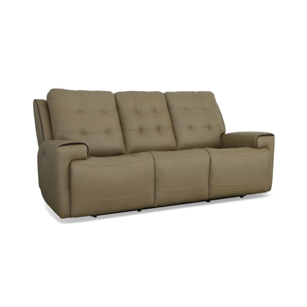 Iris - Power Reclining Sofa With Power Headrests - Khaki