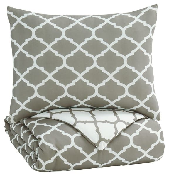 Media - Gray/white - Twin Comforter Set