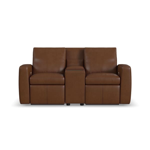 Aria - Power Reclining Loveseat With Console - Sedona