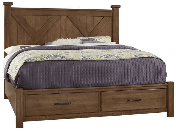 Cool Rustic - Cool Rustic Queen X Bed with Footboard Storage Natural