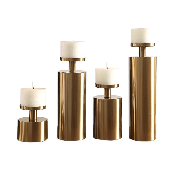 Kamdyn - Candleholders (Set of 4) - Brass