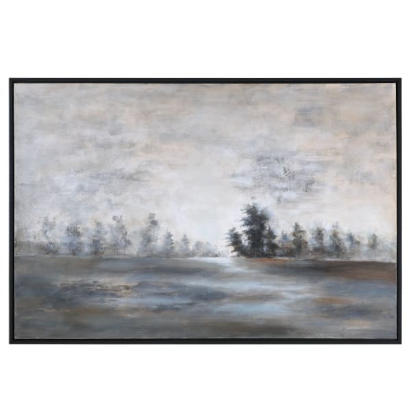 Evening Mist - Landscape Art - Black