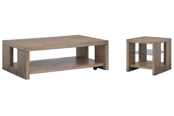 Conway - Rectangular Cocktail Table With Rectangular End Table - Spiced Brown