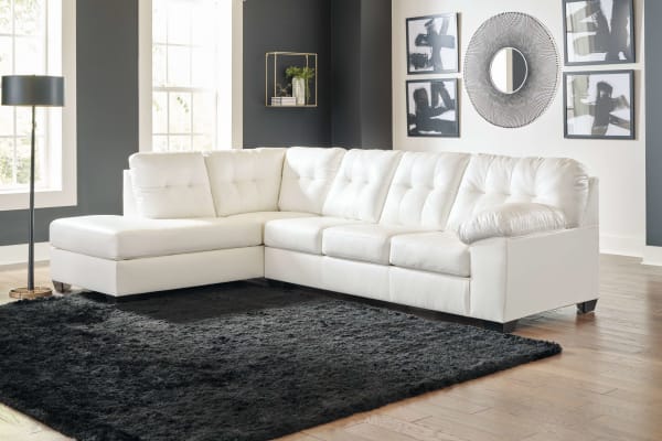 Donlen - White - Left Arm Facing Chaise 2 Pc Sectional