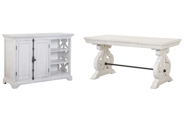 Bronwyn - Writing Desk With Printer Stand - Alabaster