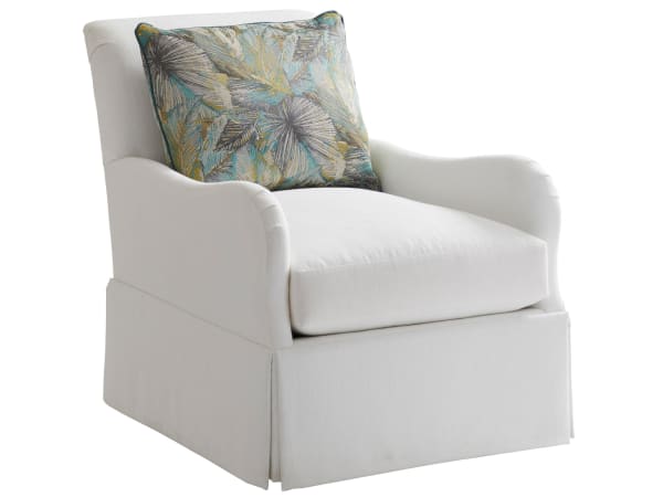 Palm Desert - Palm Frond Swivel Chair - Pearl Silver