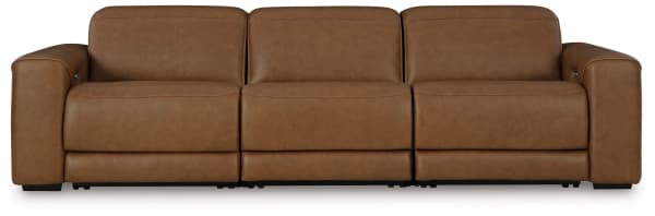 Magic Man - Caramel - 3-Piece Power Reclining Sectional Sofa