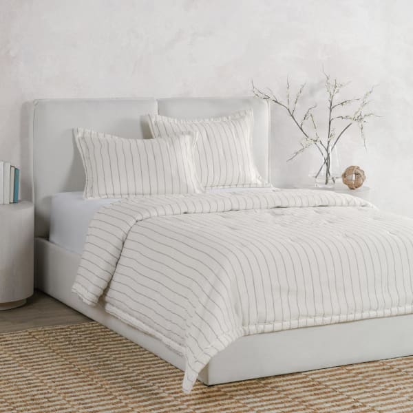 Monaco - 3 Piece King Comforter Set - Ivory