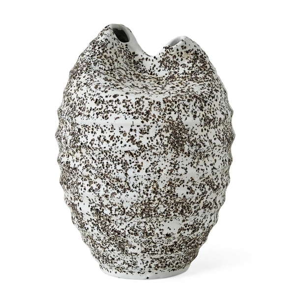 In Touch - 14" Vase - Brown / White
