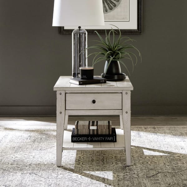 Lake House - End Table - White