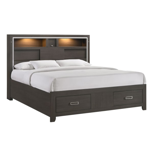 Sasha - King Music Bed With Led Light - Grey