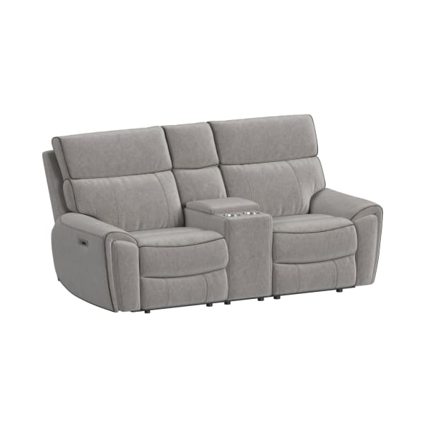 Jackpot - P1 Loveseat With Console - Explore Light Gray
