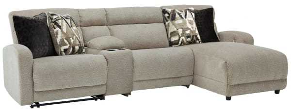 Colleyville - Stone - 4-Piece Power Reclining Sectional With Raf Back Chaise
