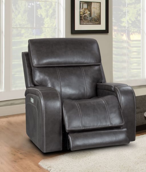 Glenwood - Recliner With Power And Power Headrest And Lumbar (Layflat) - Steel