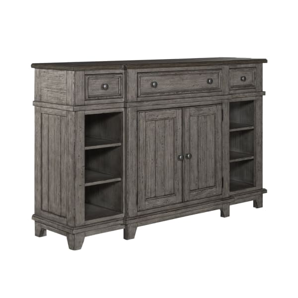 River Place - Breakfront Server - Medium Gray