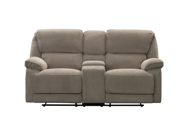 Hooper - Console Loveseat, Manual Recline - Alma-Tan