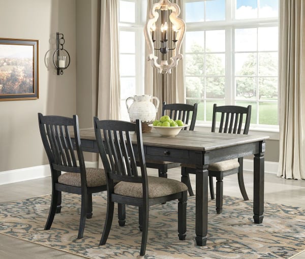 Tyler Creek - Dark Gray - 5 Pc. - Dining Room Table, 4 Side Chairs
