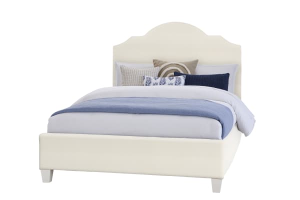 Tide & Timber - Full - Upholstery Headboard In Linen Fabric - Soft White Maple