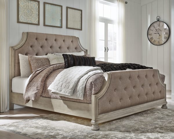 Falkhurst - Gray - California King Upholstered Panel Bed