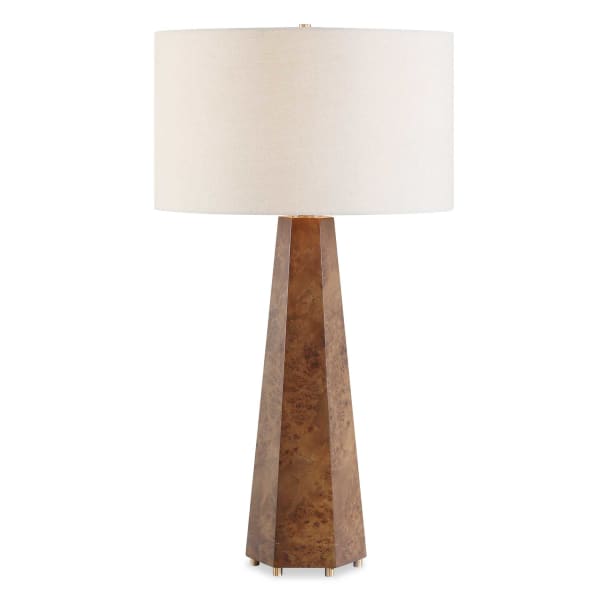 Mccaffrey - Tapered Burl Table Lamp - Woodtone