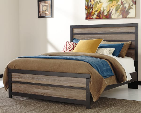 Harlinton - Warm Gray/Charcoal - Queen Panel Bed