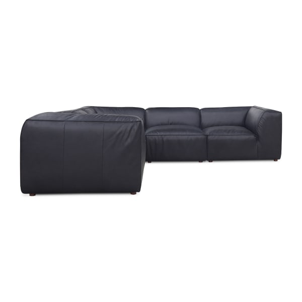 Form - Classic L Modular Leather Sectional - Vantage Black