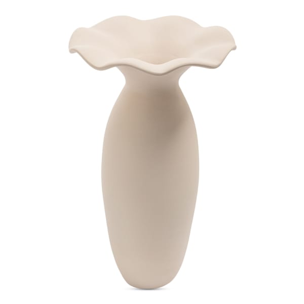 Ruffle - 16" Decorative Vessel - Beige