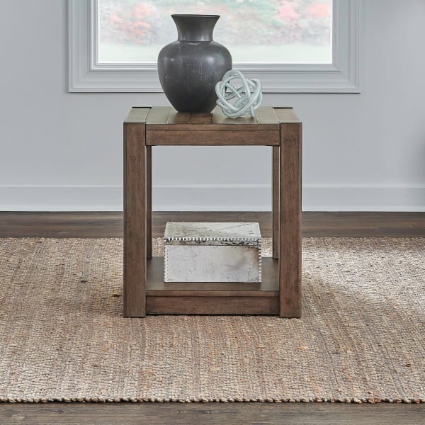 Broadmore - Square Chairside Table - Brown