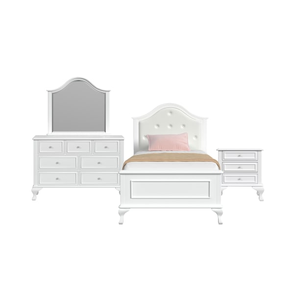 Jesse - Twin Panel 4 Piece Bedroom Set - White